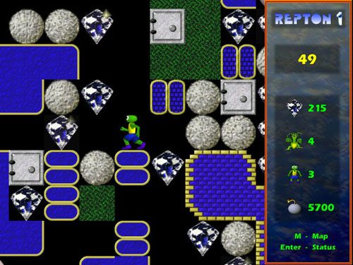 Repton in play, from the screenshot this archive holds.