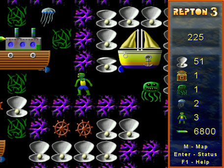 A further screen from Repton 3.